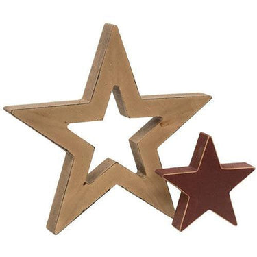 2 Set Burgundy & Mustard Cutout Stars - The Fox Decor